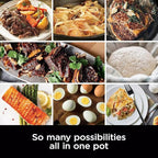 Ninja Foodi PossibleCooker PRO MC1000 8.5Qt Multicooker 8 in 1 Slow Cooker, Dutch Oven, Steam Bake Roast Sear Sauté Bread Maker Warmer, Glass Lid, Integrated Spoon, Nonstick (White)
