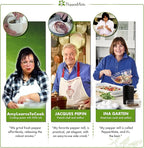 PepperMate Traditional Pepper Grinder Mill - Manual, High-Efficiency Salt and Pepper Grinder Set - Durable, Adjustable Coarseness Pepper Mill Grinder - Easy to Use(Aqua)