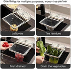 Sink Drain Strainer 2025 New Suction Cup Sink Kitchen Net Strainer Colander Collapsible Corner Sink Strainer Over for Food Waste Filtering Kitchen Leftover Have Mesh Bags (B+W, Filter 150Pcs)