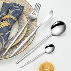 24 Pcs Silverware Set for 6,Stainless Steel Cutlery Flatware Set, Durable Eating Utensils Set Included Knives Spoons and Forks Set,Mirror Polished Tableware For Home,Restaurant,Dishwasher Safe