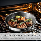 Stainless Steel Cookware Set - VONIKI Tri-ply Stainless Pots And Pans Set with Steamer Basket, Non Toxic Induction Cookware, Kitchen Cookware Sets PFOA & PTFE Free, Dishwasher and Oven Safe