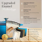 Nuovva Enamelled Cast Iron Dutch Oven Pot with Lid 6.4 Quart Non Stick Casserole Pot – Heavy Duty & Oven Safe up to 500° F for Bread Baking, Braising, Stews, Roasting – 28cm Light Blue