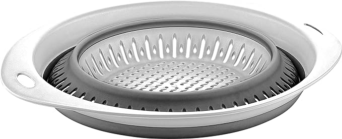 Collapsible Colanders (Strainers) for Fruit Vegetable Food Sizes 8" - 2 Quart (grey)