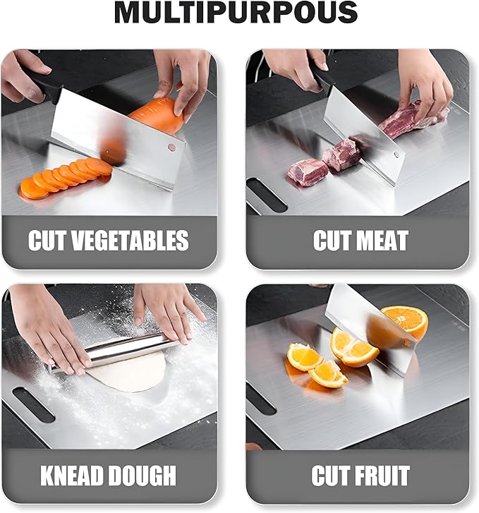 Standerd Size Titanium Cutting Boards for Kitchen - Cutting Edge Hygiene & Durability, 1 Pack Double-Sided, Food Grade for Meat, Fruits & Vegetables – Dishwasher Safe, Easy to Clean (15.4 x 11 in)
