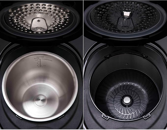 Buffalo Titanium Grey IH SMART COOKER, Rice Cooker and Warmer, 1.8L, 10 cups of rice, Non-Coating inner pot, Efficient, Multiple function, Induction Heating (10 cups)