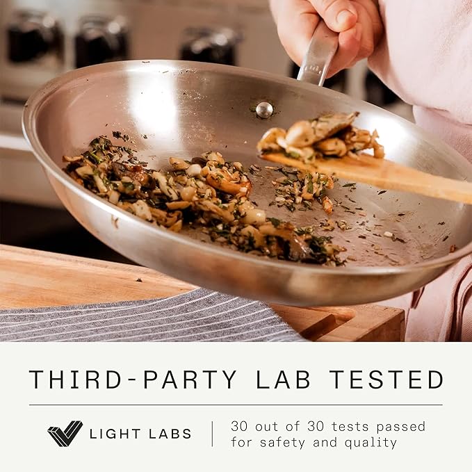 Made In Cookware - 10-Inch Stainless Steel Frying Pan - 5 Ply Stainless Clad - Professional Cookware - Crafted in Italy - Induction Compatible