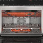 KoolMore KM-CWO24-AFSS Reserve Built-in Microwave Convection Oven with Air Fry, 3-in-1 Combo, Sensor Cook, Soft-Close Door, Stainless Steel, Premium 24 in. /1.6 cu. ft, Black