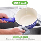 GreenLife 16 Piece Nonstick Cookware Set, Soft Grip Non-Toxic PFAS-Free Ceramic Pots & Pans, Dishwasher & Oven Safe, Frying, Sauce, Utensils, Glass Lids, Stay-Cool Handles, Wobble Free, Periwinkle