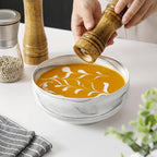 MALACASA Large Soup Bowls Set, 44 OZ (7") Salad Bowl Cereal Bowl Set of 2,Marble Grey Ceramic Bowls for Kitchen, Dishwasher & Microwave Safe, Series REGULAR