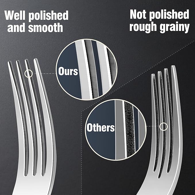 Silverware Set for 12, 60 Piece 18/10 Stainless Steel Flatware Utensils Cutlery Set, Mirror Polished knives Forks and Spoons Silverware Sets,Dishwasher Safe for Dinner Home Kitchen Wedding Party