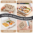 Bentgo Kids 5-Compartment Leak-Proof Bento-Style Lunch Box (Whimsy & Wonder Collection) - Ideal for Ages 3-7, Drop-Proof & Durable, Dishwasher Safe, & PFAS & BPA-Free Materials (Spots & Dots)