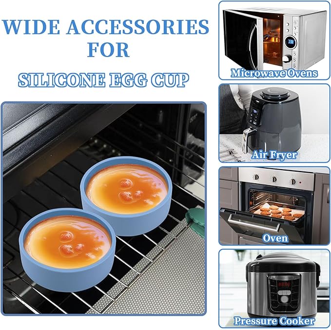 4 Pack Silicone Microwave Egg Cooker Poacher - Nonstick Poached Egg Maker Air Fryer Mold for Breakfast Sandwiches