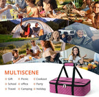Lunch Bag - Large Insulated Casserole Carrier, Reusable Lunch Box for Men/Women, Insulated Lunch Bag Leakproof Lunchbox for Men Adults Work Picnic Hiking Beach(Pink) 17.12" x 11.42"x 4.53"