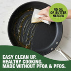 Granitestone 3pc Non Stick Frying Pans Set, 8,10,12 inch Ceramic Frying Pan Skillet Set, Non Toxic Frying pans Nonstick for Cooking, Induction Ready, PFAS & PFOA Free, Oven & Dishwasher Safe - Black