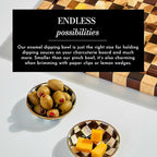 MACKENZIE-CHILDS Enamel Dipping Bowl, Small Serving Bowl for Entertaining, Blue-and-White Royal Check