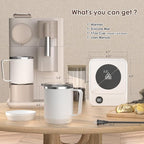 Coffee Mug Warmer & Mug Set for Desk, Electric Coffee Cup Warmer with 16oz Heated Mug, Smart Coffee Heater with Auto Shut Off for Office/Home, Christmas/Birthday/Coffee Gifts for Men & Women,White