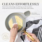 White and Gold Pots and Pans 15 PC Set - Premium Heavy Gauge Nonstick, Non Toxic, PFOA Free, Oven and Dishwasher Safe, Induction Compatible Cookware Set - Gold Kitchen Accessories