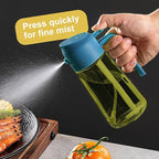 CXINYI - 16oz/470ml Olive Oil Dispenser for Kitchen with Stickers - 2 in 1 Olive Oil Sprayer for Cooking, Air Fryer, and Salad, Blue (Light-Proof Kitchen Gadget)