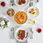 MALACASA 24 Pieces Porcelain Dinnerware Set, Modern White Dish Set for 6, Premium Serving Plates and Bowls Sets, Chip and Scratch Resistant Dishware Sets Kitchen Dishes Dining Ware Set, Series LEAH