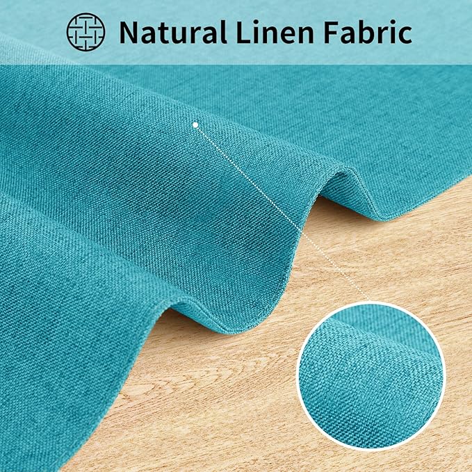 Cloth Placemats, Set of 4 Heat-Resistant Cotton Linen Blend Double Layered Machine Washable Place Mats, Wrinkle Free Thick Fabric Dining Table Mats for Indoors & Outdoors (Teal, 4)