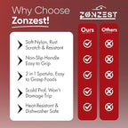 Egg Flipper Spatula Tongs (Set of 2) – Non-Stick 2-in-1 Grip & Flip Kitchen Tongs for Pancakes, Fish, Eggs, and More – Heat Resistant Cooking Tool (Black)