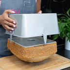 Square Tube Cake Pan 18 Cups - 2-Pcs Set Angel Food Cake Pan with Removable Bottom – Non-Stick Aluminum Pans for Baking Pound, Chiffon Cakes – 10-inch Angel Mold with Cooling Feet