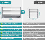 Roll Up Dish Drying Rack, Expandable (12.8"-23.8" D x 12.8" W) Stainless Steel Portable Drainer for Kitchen Sink Counter, Foldable Over The Sink Cover with Removable Utensil Holder