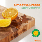 Riveira Acacia Wood Cutting Board – Gourmet Acacia Grandeur: 20 x 14 Wooden Cutting Board – Natural Wooden Cutting Boards For Kitchen Decorative – Innovative Juice Grooves Acacia Wooden Chopping Board