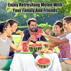 Premium Watermelon Cutter - 3 in 1 Watermelon Cutter Slicer Tool - Foldable Watermelon Slicer - Fruit Cutter for Kitchen Gadgets - Stainless Steel Watermelon Knife - Melon Baller Scoop
