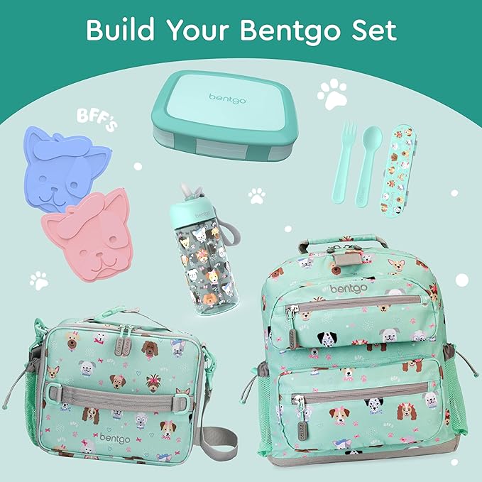 Bentgo Kids Bento-Style 5-Compartment Leak-Proof Lunch Box - Ideal Portion Sizes for Ages 3 to 7 - Durable, Drop-Proof, Dishwasher Safe, PFAS & BPA-Free & Made with Food-Safe Materials (Seafoam)