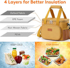 Lifewit Medium Lunch Bag Insulated Lunch Box Soft Cooler Cooling Tote for Adult Men Women, Brown 12-Can (9L)