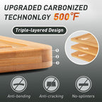 Bamboo Cutting Board Set Non Slip Feet Over Sink Chopping Board Christmas Xmas Birthday Day Gifts Ideas Grandmother Gigi Granny Nana Glamma Mawmaw Yaya Abuela Abuelita Mamaw Mimi Nonna Oma Meme