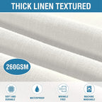 H.VERSAILTEX Linen Textured Table Cloths 60 x 84 Inch Premium Solid Tablecloth Spill-Proof Waterproof Table Cover for Dining Buffet Feature Extra Soft and Thick Fabric Wrinkle Free, Ivory