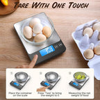 NASA-Grade 33lb Digital Kitchen Scale, Precisely Measures Grams and Ounces for Baking and Cooking,304 Stainless Steel