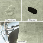 Romanstile Reversible Vinyl Placemats Set of 4, Faux Leather 100% Waterproof Oil-Proof Wipeable Place Mats, Heat Resistant Dual Sided Table Mats for Kitchen/Dining/Party (Grey Green, 12 x 17 Inch)