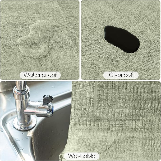 Romanstile Reversible Vinyl Placemats Set of 6, Faux Leather 100% Waterproof Oil-Proof Wipeable Place Mats, Heat Resistant Dual Sided Table Mats for Kitchen/Dining/Party (Grey Green, 12 x 17 Inch)