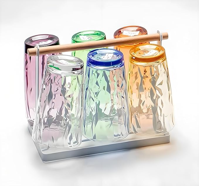 15Oz Unbreakable Tritan Drinking Glasses Shatterproof Acrylic Glasses Drinkware BPA Free Hard Plastic Cups Reusable Kitchen Water Glasses Drinking Set of 8 (4 Colors)