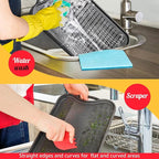 Overmont Pre-seasoned 17x9.8" Cast Iron Reversible Griddle Grill Pan with handles for Gas Stovetop Open Fire Oven, One tray, Scrapers Included