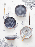 LE TAUCI Pasta Bowl 32 oz, Ceramic Salad Bowl, Japanese-Style Plate Bowls for Serving Pasta, Fruits, Salad, Noodle, Dinner, Soup, Mircrowave Oven Dishwasher Safe - 8.2 Inch, Set of 4, Vintage Blue