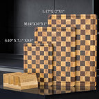 Checkered Cutting Boards for Kitchen, Walnut Rubber & Wooden Cutting Board Sets, Chopping Boards with Anti-Slip Base and Guide Groove, Chessboard Carving, Used for Cutting Vegetables Fruits & Meats