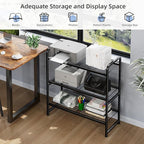 3 Tier Shelving Unit, Heavy Duty Metal Wire Shelf 30.75 Inch Wide Storage Rack for Pantry Kitchen Closet, Stackable & Adjustable, Black