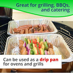 IDL Packaging Full Size Aluminum Steam Table Pans with Lids - Medium, 21" x 13" x 2.25" (pack of 10) - Disposable Foil Pan for Grilling, Roasting, BBQ, Cooking, Baking, Freezing
