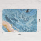 QIYI Placemats Set of 6, 12x18 Inch PU Leather Place Mats for Kitchen Dinning, Heat Resistant Anti Slip Pink Gold Table Mats, Waterproof Wipeable Washable Placemat Party Table Décor, Blue Fluid Marble