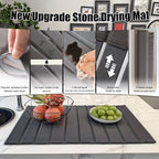 New Stone Drying Mat For Kitchen Counter, 25"(L)×16"(W) - Stone Dish Drying With Faux Leather Case, Foldable & Removable, Super Absorbent, Dish Drying Mat For Dishes, Utensils