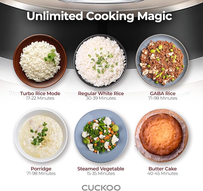 CUCKOO CRP-EHSS0309FG 3-Cup (Uncooked) / 6-Cup (Cooked) Induction Heating Pressure Rice Cooker with Nonstick Inner Pot, 16 Menu Modes, Fuzzy Logic Tech, 3 Voice Guide, Auto Clean (Gold)