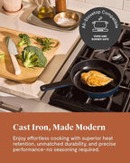 Caraway Cast Iron Skillet - 8” Enameled Cast Iron Pan With 3 Layer Enamel Coating - No Seasoning Required - Compatible With All Stovetops - Free From Forever Chemicals - Charcoal