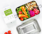 Stainless Steel Lunch Box, Leak Proof 3 Compartment, Medium | Redesigned Silicone Seal | Sustainable Zero Waste Eco Friendly Bento Box Food Storage Container