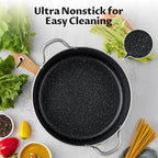BEZIA 6 Quart Cooking Pot, Non Stick Induction Stock Pots with Lid, All Stove Compatible, 6 QT Aluminum Soup/Stew Pot For Small Households, Grey
