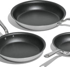 Made In Cookware - ProCoat Non Stick 3 Piece Frying Pan Set (Includes 8",10",12") - 5 Ply Stainless Clad - Professional Cookware - Crafted in Italy - Induction Compatible - (Graphite)