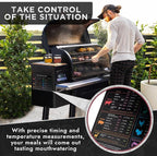 Levain & Co Meat Smoking Magnet Horizontal & BBQ Smoker Guide - Smoker & Pellet Grill Accessories - Wood, Time, & Temp - Grill Accessories for Outdoor Grill - BBQ Smoker Accessories - Grilling Gifts